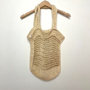H&M Natural Fisherman Coastal Woven Cottagecore Crochet Beach Market Bag